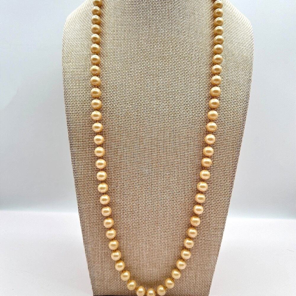 Vintage 90s Cream Faux Pearl Beaded Necklace Women's Classic Fashion Jewelry